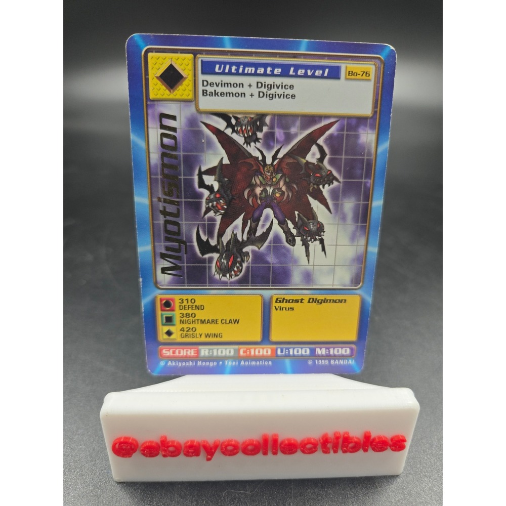 1999 Bandai Digimon Card Myotismon Bo-76 Ultimate Level Ghost Virus Digi-Battle